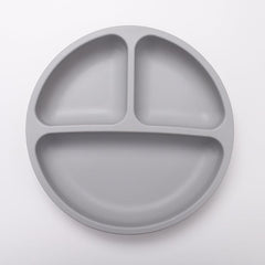 Silicone Triple Grid Baby Plate, No Suction