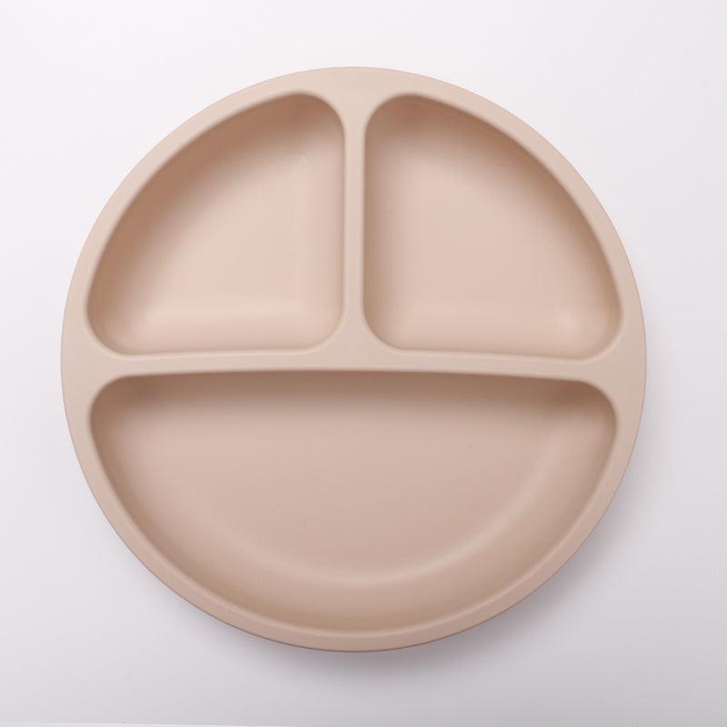 Silicone Triple Grid Baby Plate, No Suction