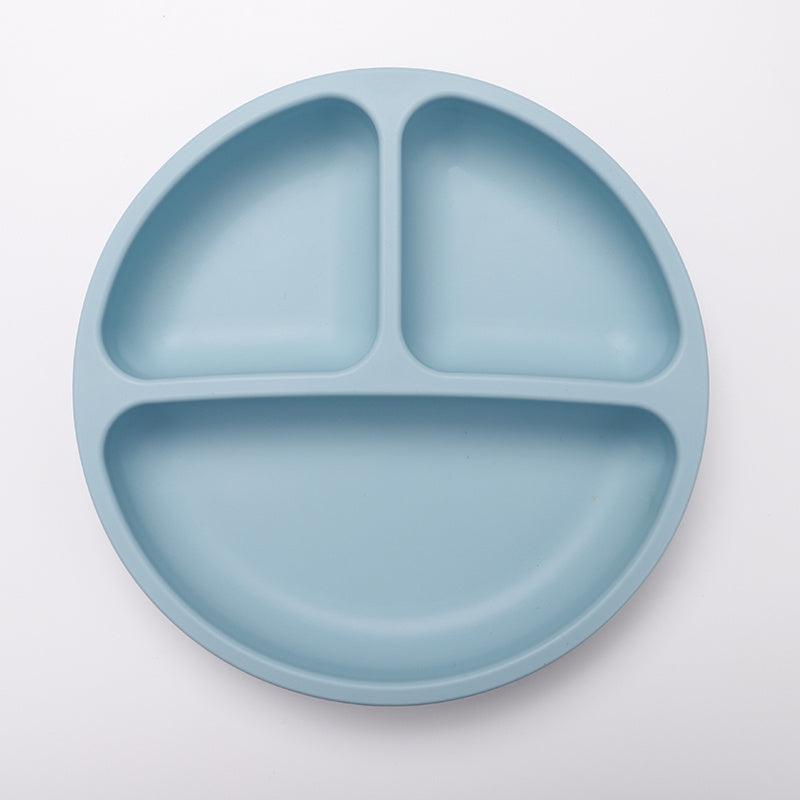 Silicone Triple Grid Baby Plate, No Suction
