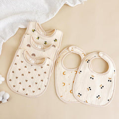 U shaped Bib Six layer Gauze Baby Towel Eating Bib