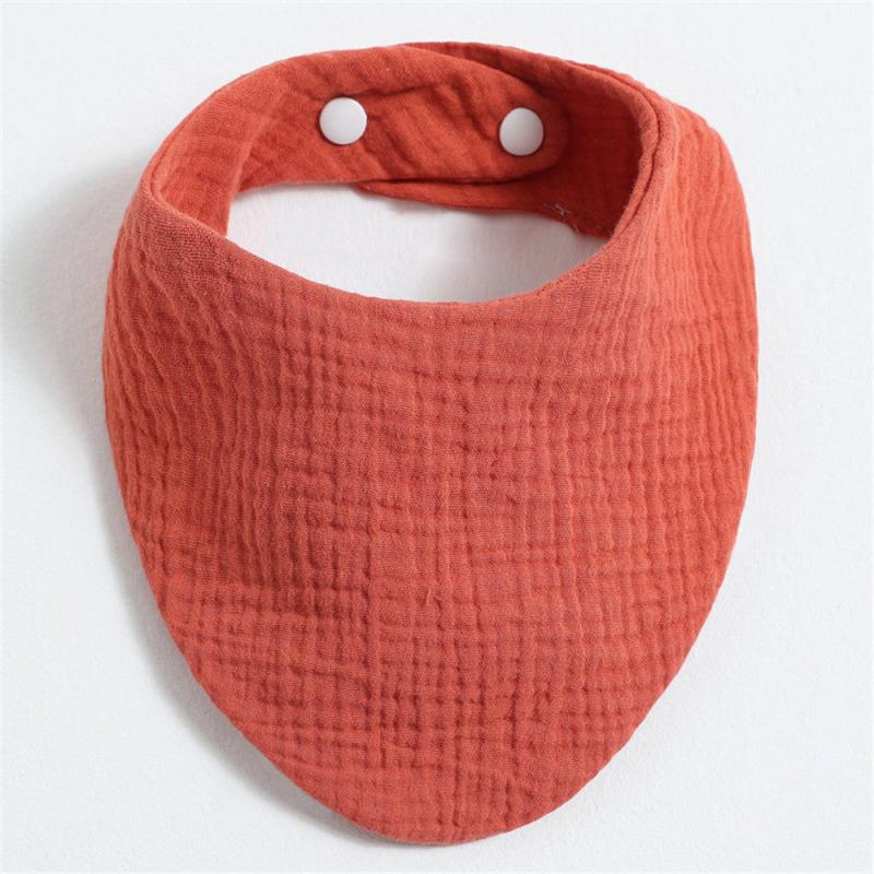 Solid Snap Button Soft Triangle Baby Bibs