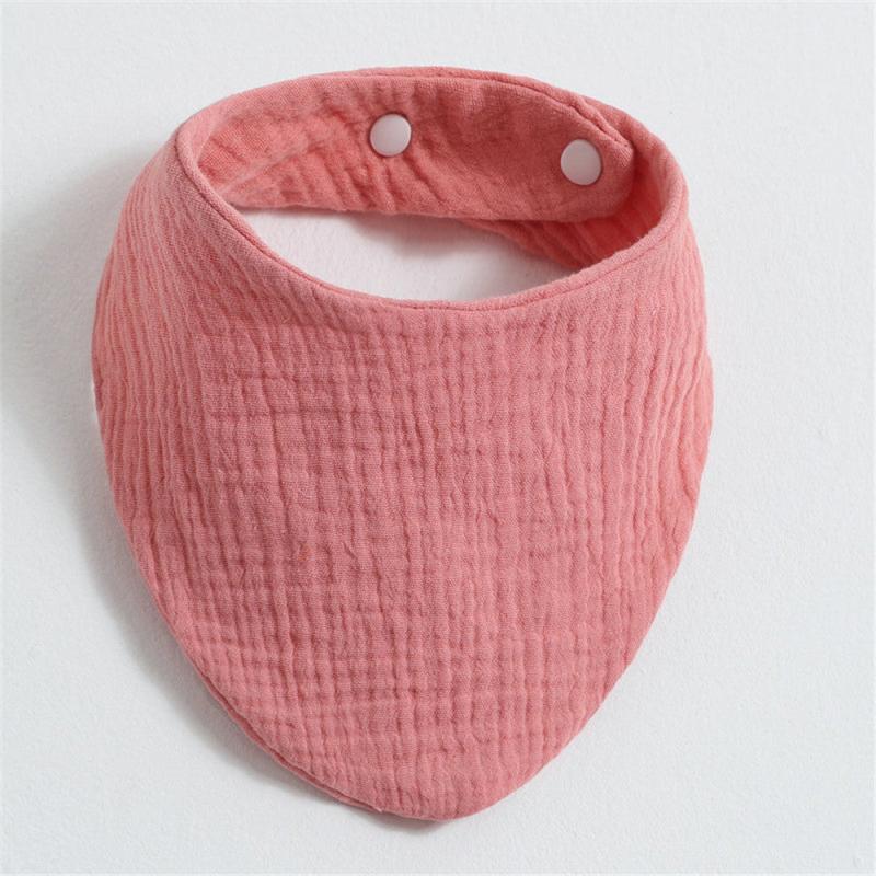 Solid Snap Button Soft Triangle Baby Bibs