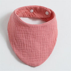 Solid Snap Button Soft Triangle Baby Bibs