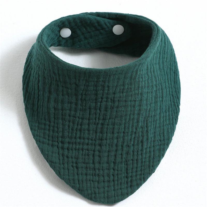 Solid Snap Button Soft Triangle Baby Bibs