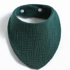 Solid Snap Button Soft Triangle Baby Bibs
