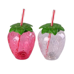 Transparent Strawberry Cup Straw Cup Children Milk Tea Cup