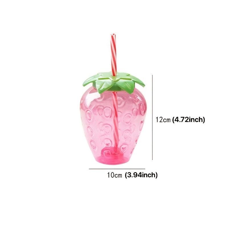 Transparent Strawberry Cup Straw Cup Children Milk Tea Cup