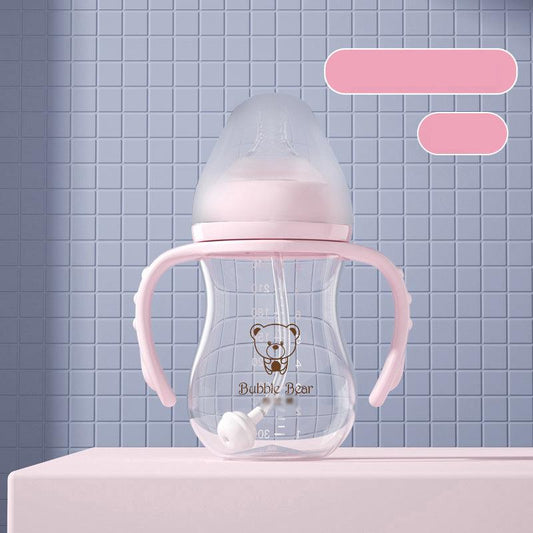 Baby Feeding Bottle Plastic Anti-fall Wide Bore Anti-flatulence Milk Bottle