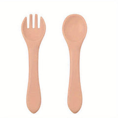 Silicone Baby Spoon & Fork Feeding Set