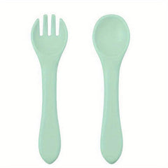 Silicone Baby Spoon & Fork Feeding Set