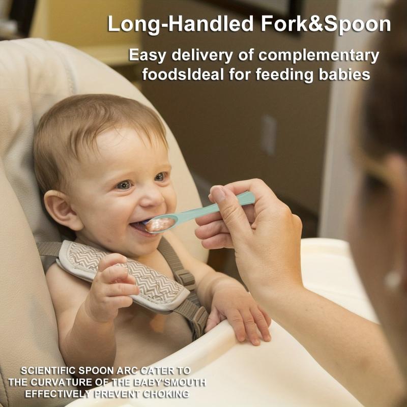 Silicone Baby Spoon & Fork Feeding Set
