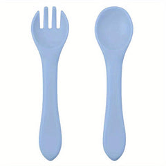 Silicone Baby Spoon & Fork Feeding Set