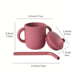 Silicone Training Cup With Straw Non Slip Handles NO BPA