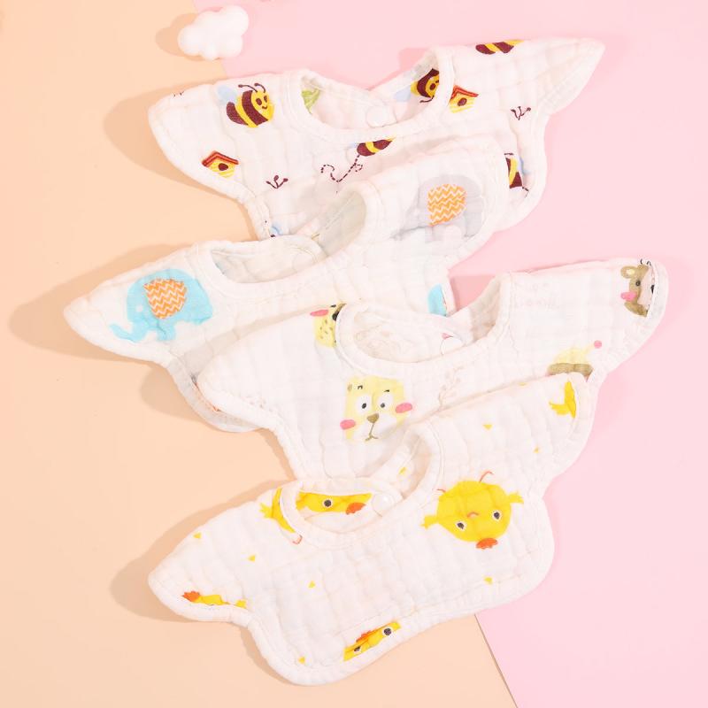 2pcs Cotton Baby Bibs Petal Absorbent Newborn Burp Cloths Bandana Scarf