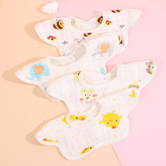 2pcs Cotton Baby Bibs Petal Absorbent Newborn Burp Cloths Bandana Scarf
