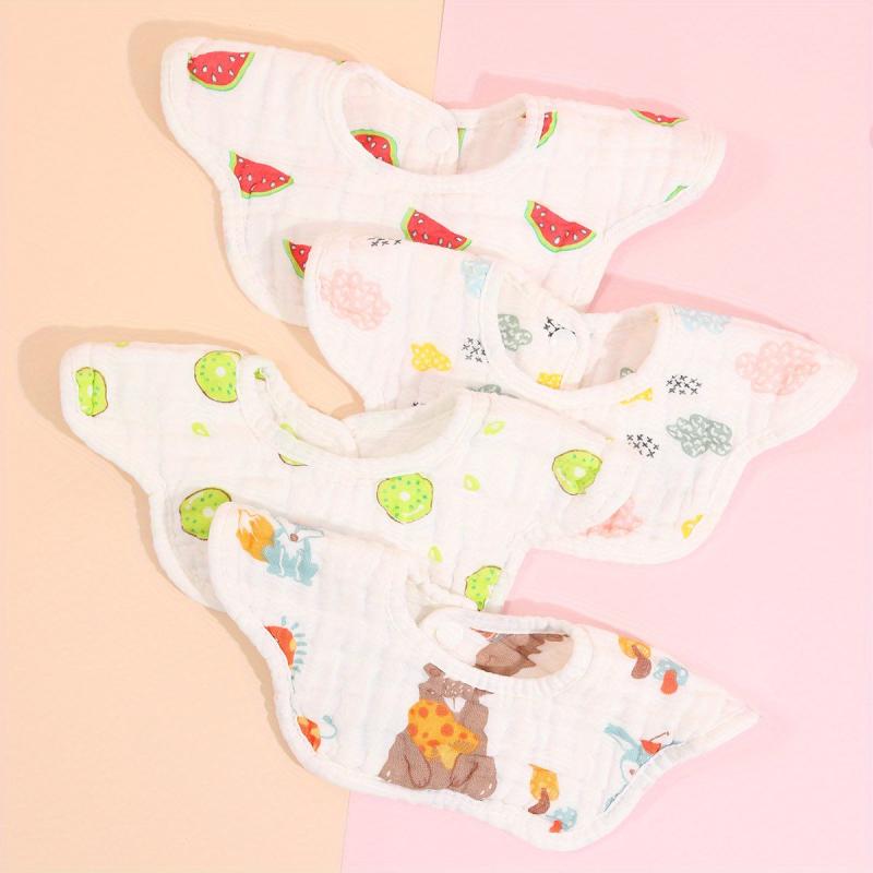 2pcs Cotton Baby Bibs Petal Absorbent Newborn Burp Cloths Bandana Scarf