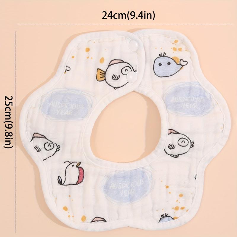 2pcs Cotton Baby Bibs Petal Absorbent Newborn Burp Cloths Bandana Scarf