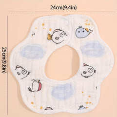 2pcs Cotton Baby Bibs Petal Absorbent Newborn Burp Cloths Bandana Scarf