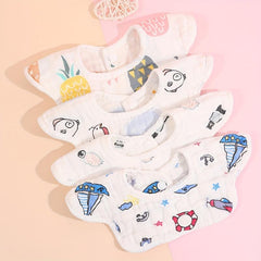 2pcs Cotton Baby Bibs Petal Absorbent Newborn Burp Cloths Bandana Scarf