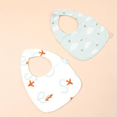 2pcs Cotton Gause Baby Bibs Infants Kids Bandana Burp Cloths Soft
