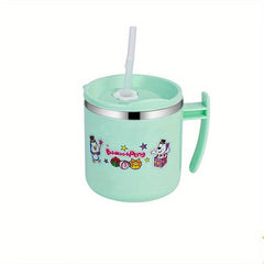 Kids' 304 Stainless Steel Straw Cup with Anti Fall Protection