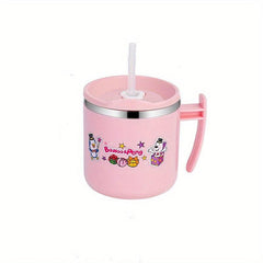 Kids' 304 Stainless Steel Straw Cup with Anti Fall Protection
