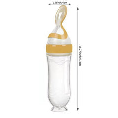 Silicone Baby Food Feeder Bottle with Spoon & Stand