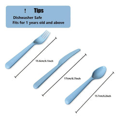 18pcs Kids Plastic Utensils Light Macaroons BPA-Free 6 Colors 1-12 Years Old