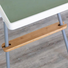 Adjustable Bamboo Baby High Chair with Footrest