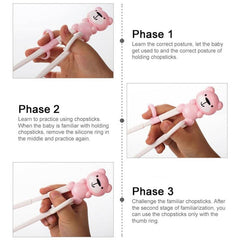 Non slip Baby Practising Chopsticks Cartoon Bear Training