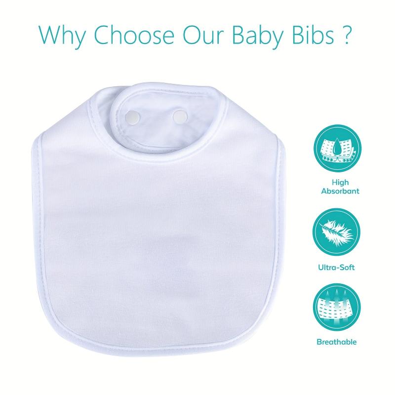 10pcs Waterproof 100% Organic Cotton Bibs Baby 4 Layers Unisex Bandana Bib