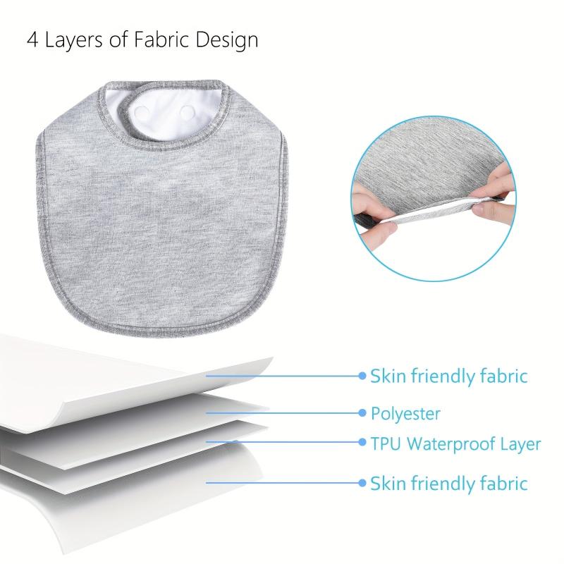 10pcs Waterproof 100% Organic Cotton Bibs Baby 4 Layers Unisex Bandana Bib