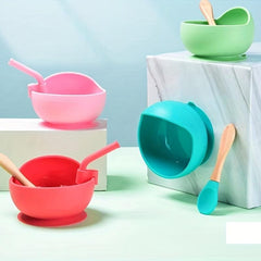 Baby Kids Silicone Anti Fall Feeding Bowl with Suction Cup