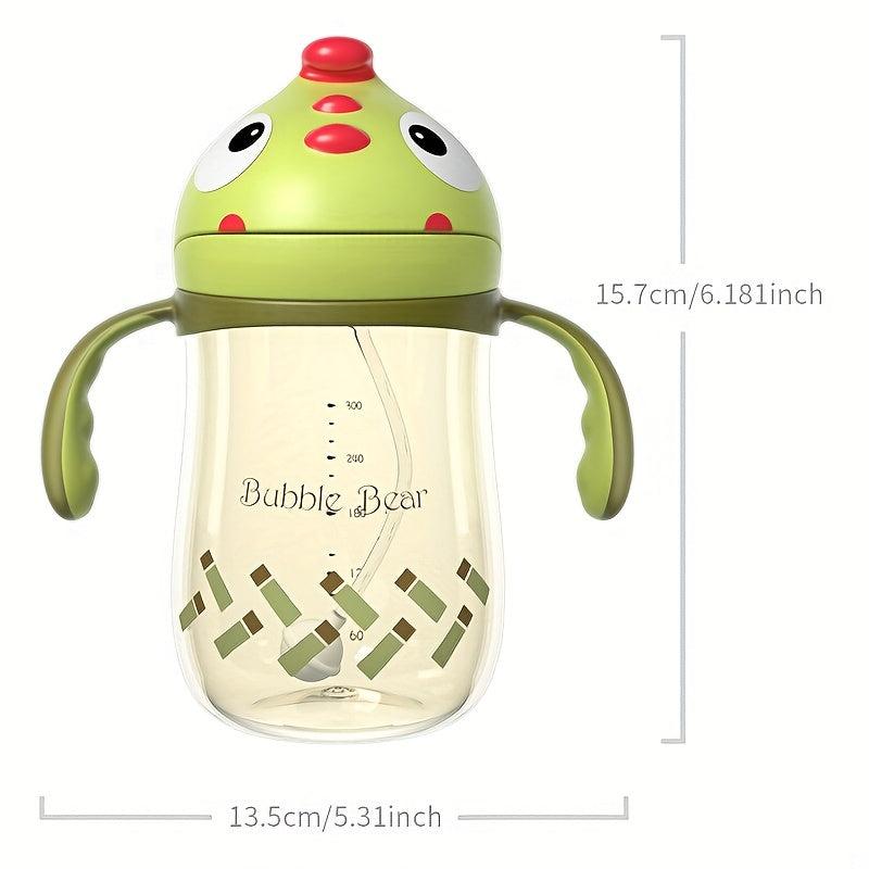 Dinosaur Spill-proof Water Cup for Kids with Handle & Straw