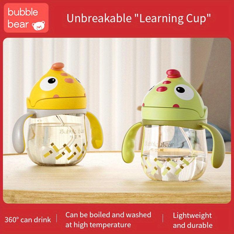 Dinosaur Spill-proof Water Cup for Kids with Handle & Straw