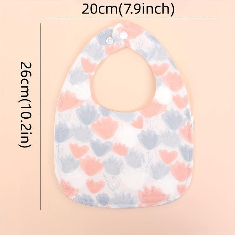 3pcs U Shaped Baby Bibs Soft Cotton Gauze Print Burp Cloths