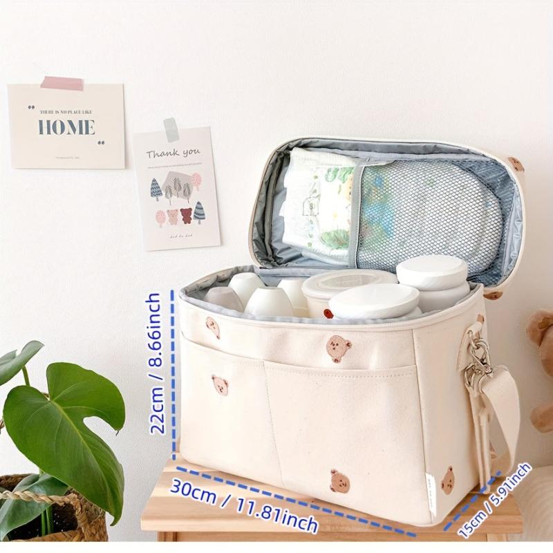 Portable Baby Insulation Bag for Stroller, Mommy Bag with Meal Storage