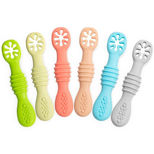 6 Piece Silicone Baby Spoons Set for Toddlers BPA-Free Ages 4 Months