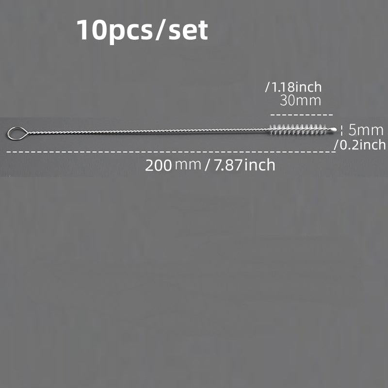 10pcs Stainless Suction Glass Tube Cleaners Cleaning Brushes