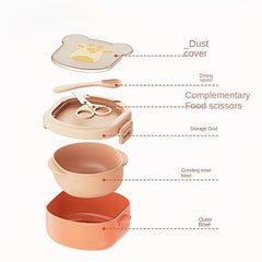 Baby Portable Complementary Food Bowl Set Lunch Box Scissors Spoon Set