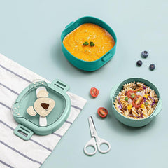 Baby Portable Complementary Food Bowl Set Lunch Box Scissors Spoon Set