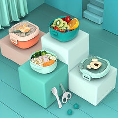 Baby Portable Complementary Food Bowl Set Lunch Box Scissors Spoon Set