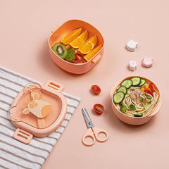 Baby Portable Complementary Food Bowl Set Lunch Box Scissors Spoon Set