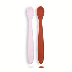 2pcs Silicone Baby Feeding Spoons Self Feeding