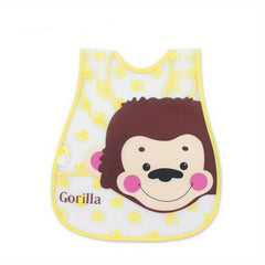 Waterproof Bib for Boys & Girls Little Monkey & Frog Print