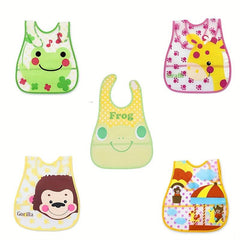 Waterproof Bib for Boys & Girls Little Monkey & Frog Print