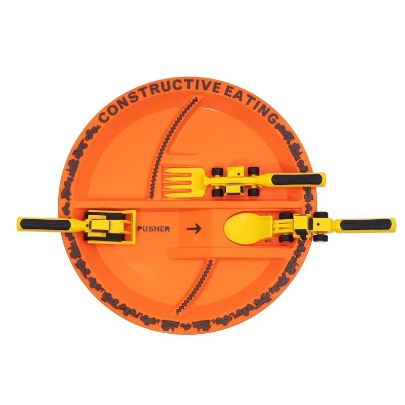 Kids Excavator Fork & Spoon Set, Bulldozer Shape Tableware