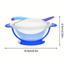 Non-slip Baby Toddler Suction Bowl Set with Temperature Spoon