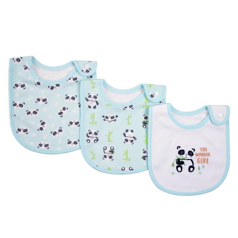 3pcs Cartoon Baby Washable Bibs Cotton Bibs Newborn Baby Drooling Bibs