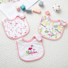 3pcs Cartoon Baby Washable Bibs Cotton Bibs Newborn Baby Drooling Bibs